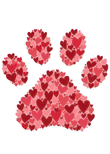 Red Hearts Paw
